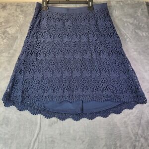 Cato Women L Blue Crochet‎ Lace Skirt Feminine Classic Versatile Cottagecore